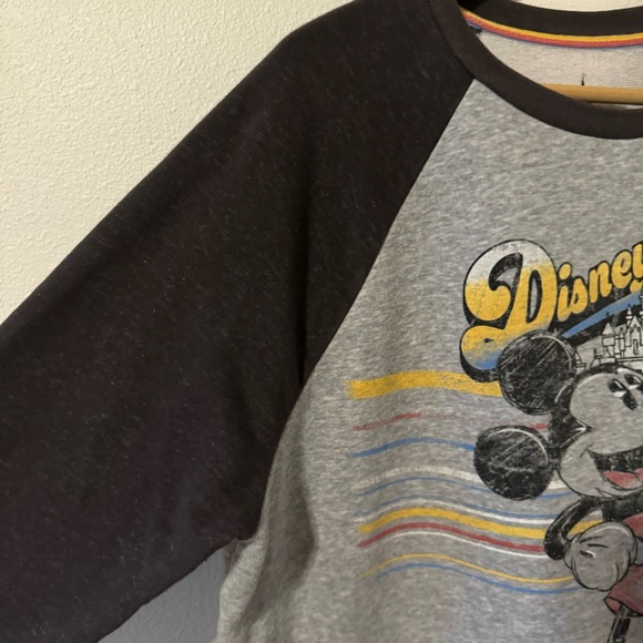 Disney Parks Disneyland Resort Mickey Mouse Raglan Crew Sweatshirt Gray-1X - Picture 5 of 8